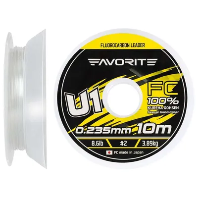 Флюорокарбон Favorite U1 FC 10m #2.0/0.235mm 8.6lb/3.89kg