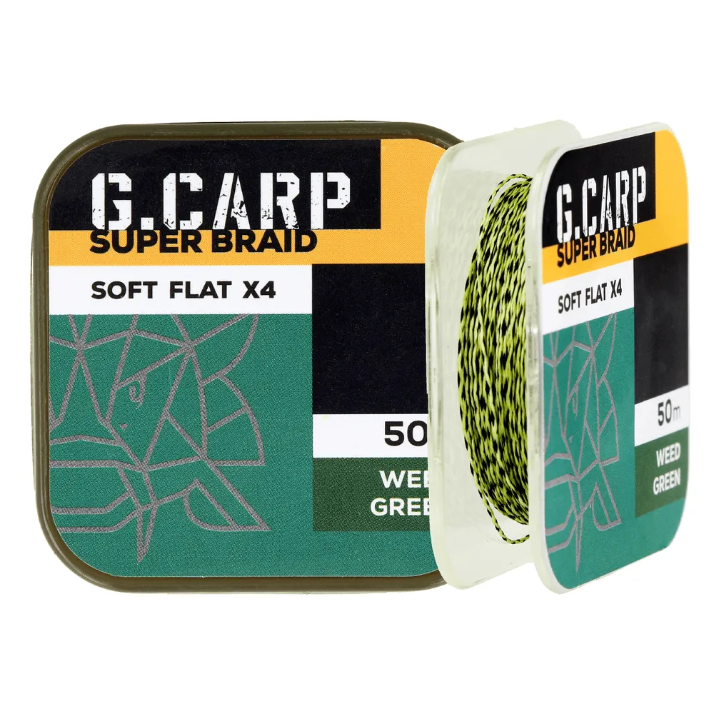 Повідковий матеріал GC G.Carp Super Braid Soft Flat X4 50м 15lb Weed Green