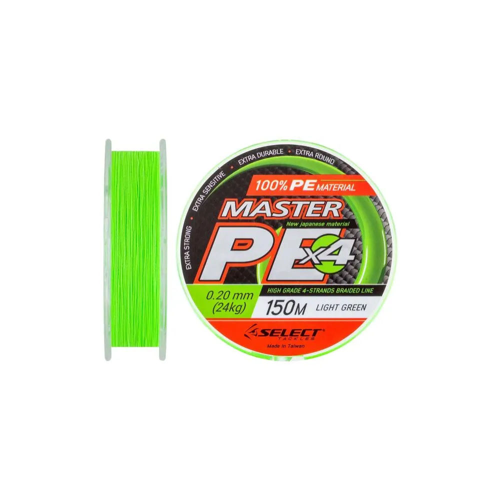 Шнур Select Master PE 150m (салат.) #1.7/0.20mm 53lb/24kg