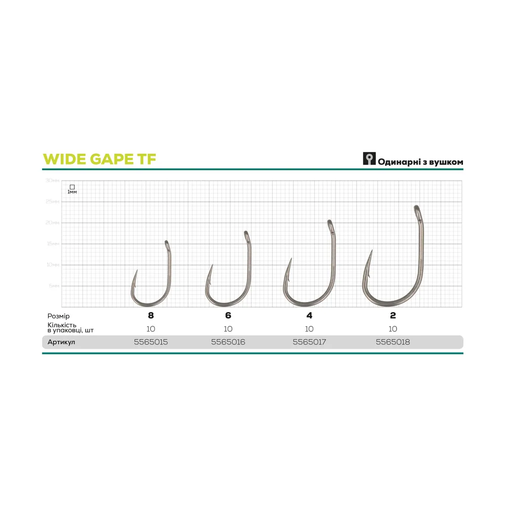 Гачок GC G.Carp Wide Gape TF №2 (10шт)