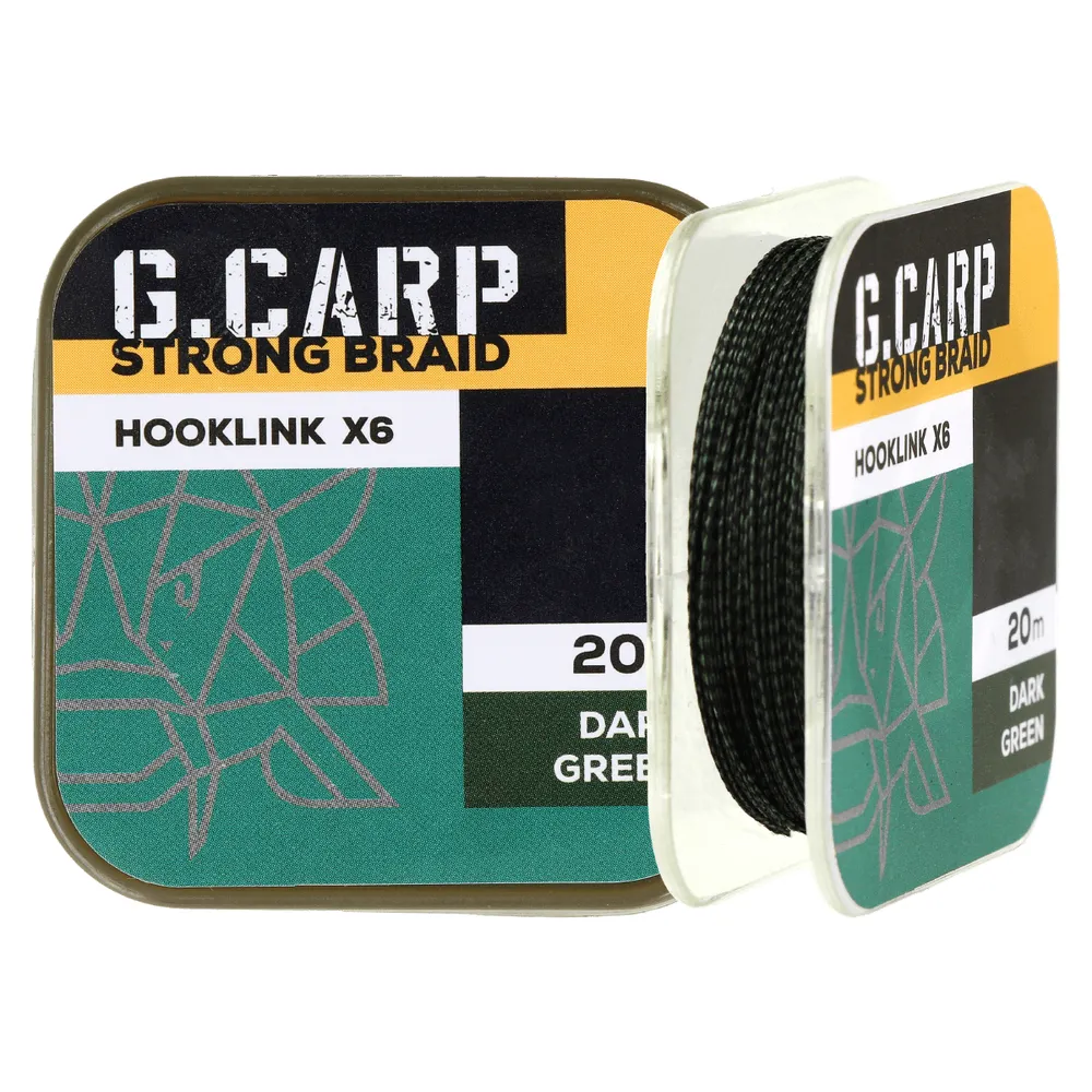 Повідковий матеріал GC G.Carp Strong Braid Hooklink X6 20м 25lb Dark Green