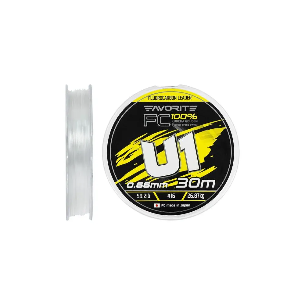 Флюорокарбон Favorite U1 FC 30m #16/0.66mm 59.2lb/26.87kg