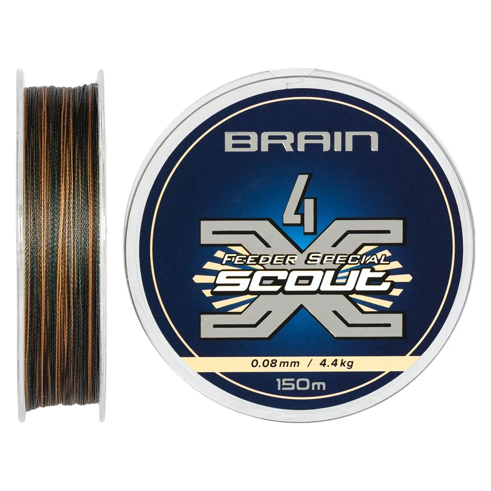 Шнур Brain Scout 4X 150m (camo) 0.080mm 4.4kg
