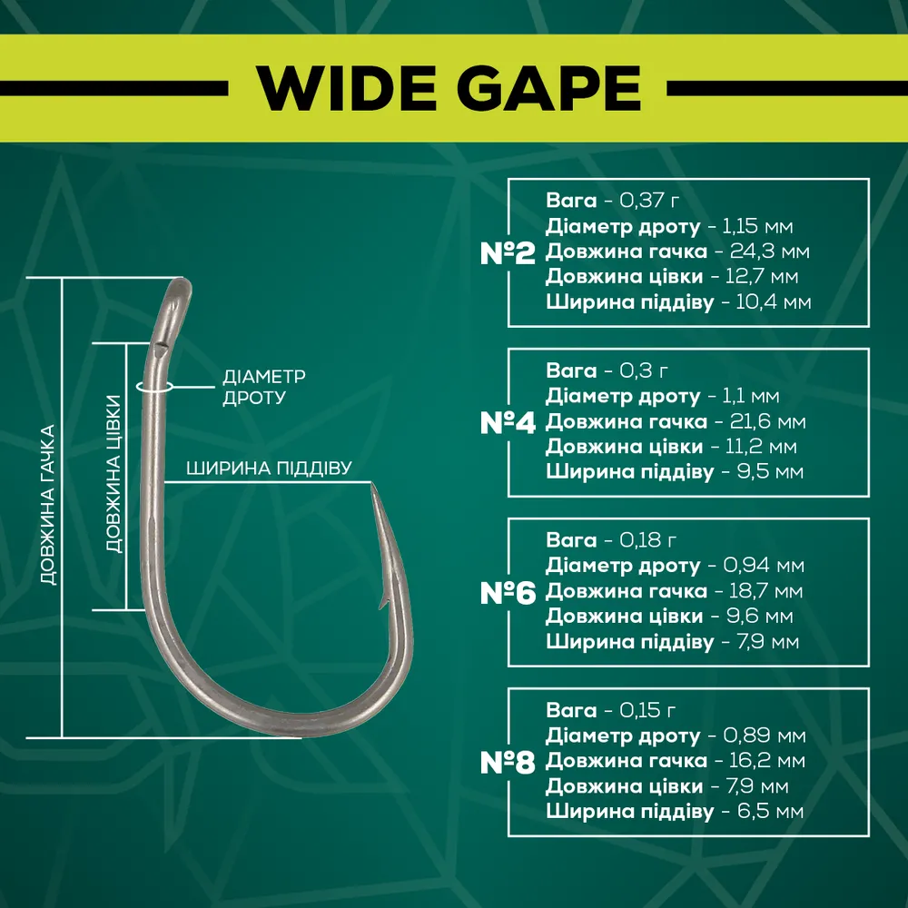 Гачок GC G.Carp Wide Gape TF №2 (10шт)