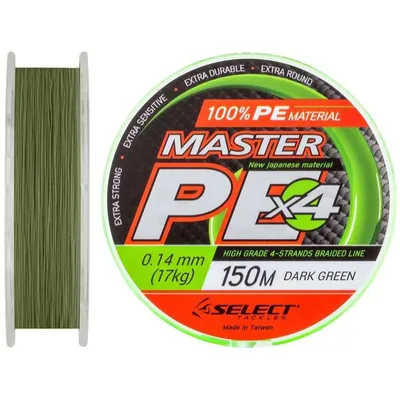 Шнур Select Master PE 150m (темн.-зел.) #1.0/0.14mm 38lb/17kg