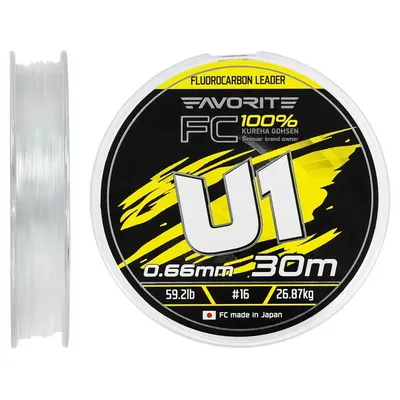 Флюорокарбон Favorite U1 FC 30m #16/0.66mm 59.2lb/26.87kg